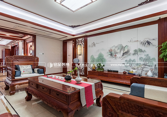 义乌杨加玉-280方大平层装修-新中式风格装修案例效果图