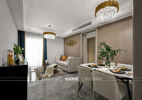 义乌82m²小户型装修-现代轻奢风格案例
