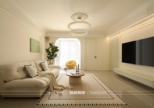 义乌装修法式奶油风格 120方毛坯新房装修案例